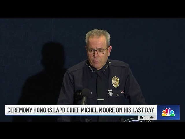 ⁣LAPD honors retiring Chief Michel Moore after decades of service