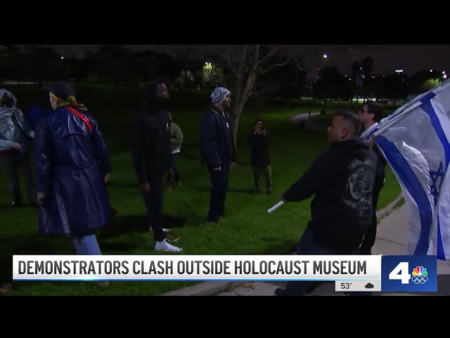 Protest outside Holocaust Museum gets heated