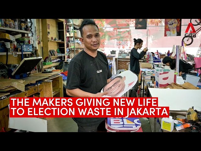 Jakarta fashions new products from election waste