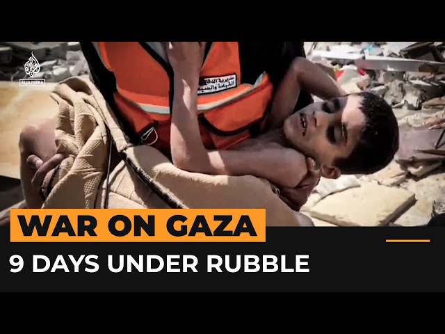 Palestinian boy rescued after 9 days under Gaza rubble | Al Jazeera Newsfeed