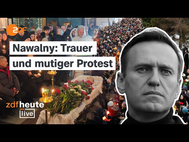 ⁣Trauer und Anti-Kriegs-Parolen: Tausende nehmen Abschied von Alexej Nawalny I ZDFheute live