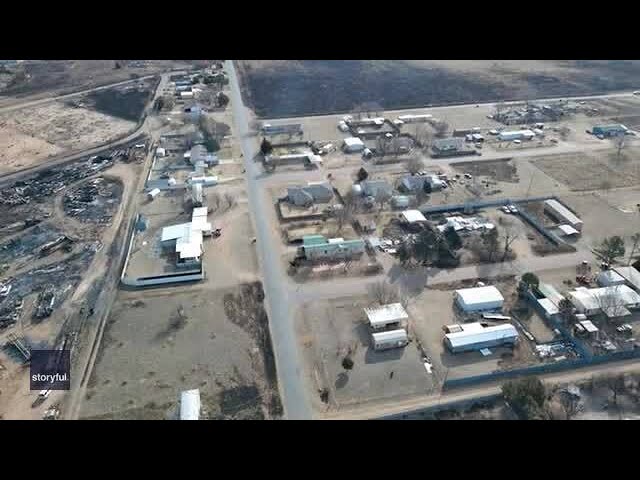 Drone video captures scale of TX wildfire destruction