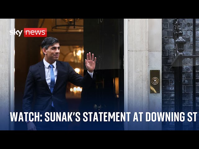 Rishi Sunak delivers statement at Downing Street