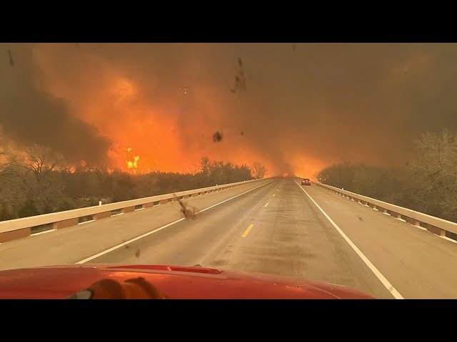 Texas firefighters navigate through raging wildfires