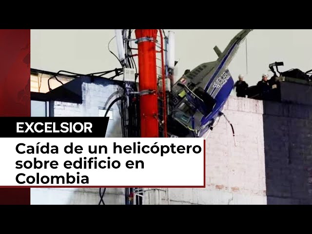 ⁣Helicóptero con varios pasajeros cae sobre un edificio en Colombia