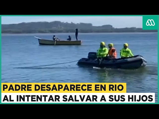 Padre desapareció en Río Biobío: Se lanzó al agua para salvar a sus hijos