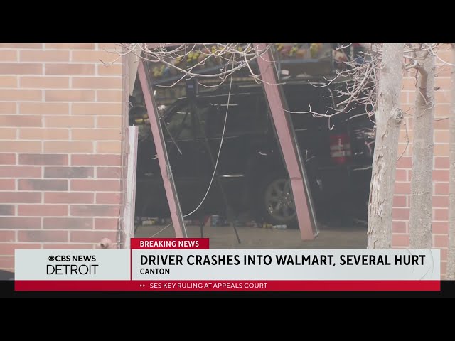 Several people injured after vehicle crashes into Walmart in Canton