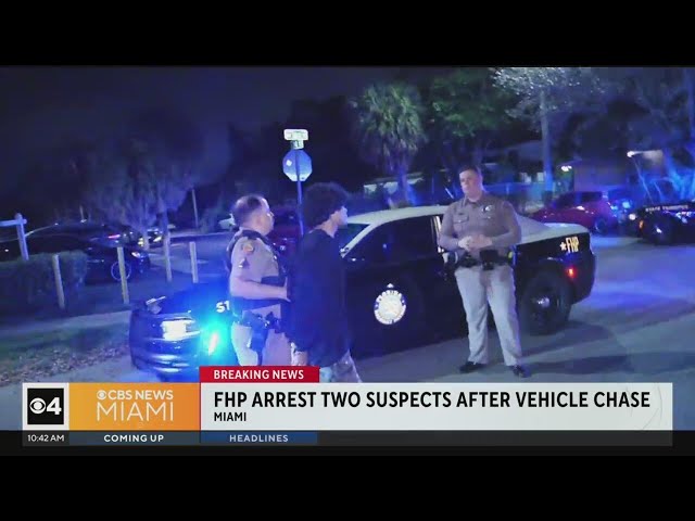 FHP arrest two suspects after Miami car chase