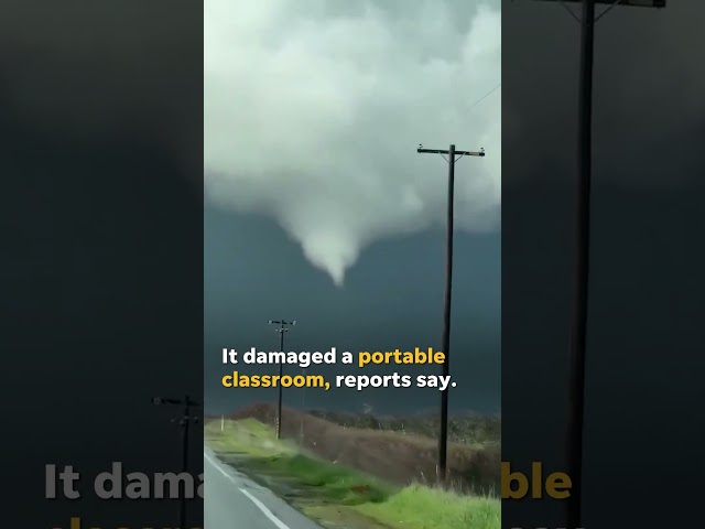 Tornado touches down in Southern California, damages portable classroom #Shorts