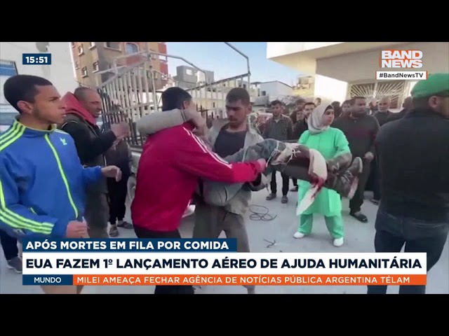 EUA fazem primeiro lançamento aéreo de ajuda humanitária