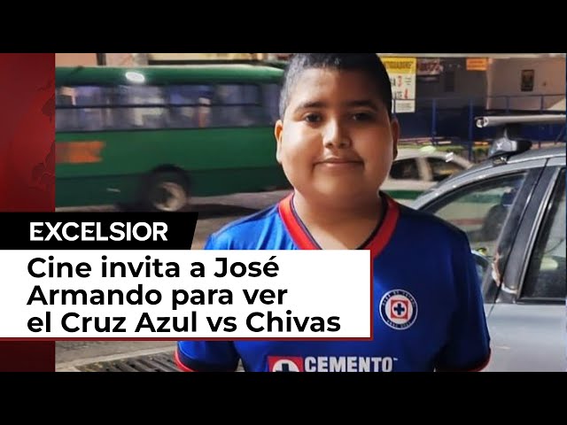 ⁣Cine de Xalapa invita a José Armando, niño con leucemia, para ver el Cruz Azul vs Chivas