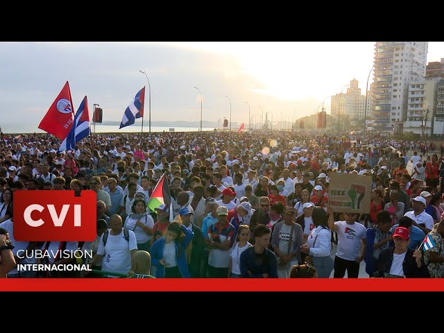 Miles de cubanos marcharon en apoyo al pueblo de Palestina