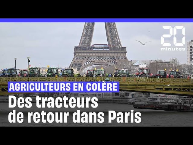 Colère des agriculteurs : Des tracteurs de retour dans Paris à la veille du salon de l'agricult