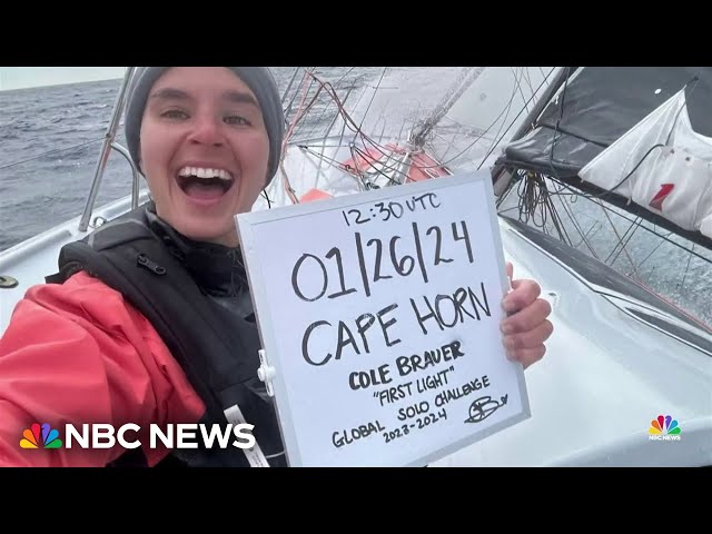 Sailor Cole Brauer poised to become first American woman to solo race non-stop around the world