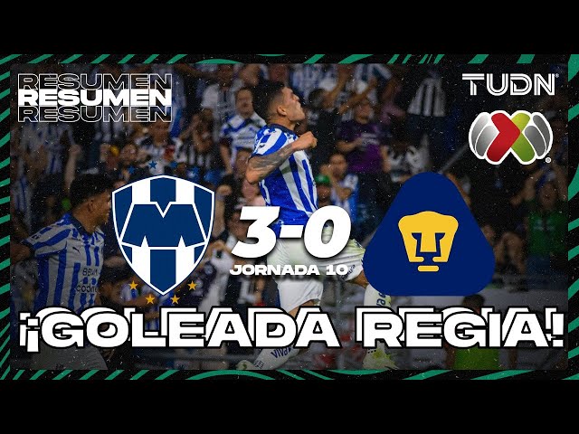 Resumen y goles | Monterrey 3-0 Pumas | Liga Mx -CL2024 J10 | TUDN