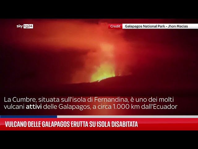 Vulcano delle Galapagos erutta su isola disabitata