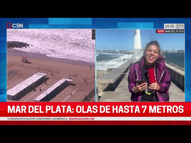 MAR del PLATA: OLAS de hasta 7 METROS por el TEMPORAL