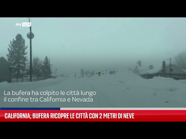 ⁣California, bufera ricopre le città con 2 metri di neve