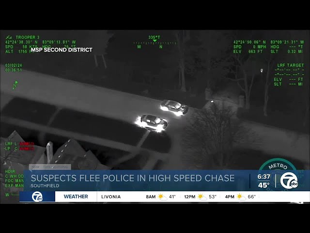 VIDEO: MSP chopper follows wild chase of shooting suspects in Detroit