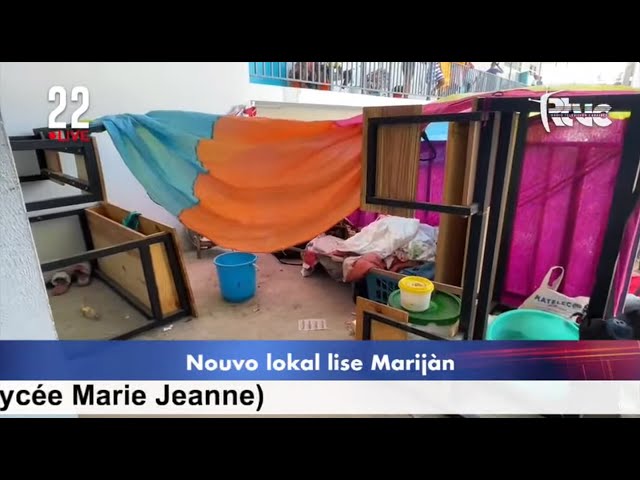 Plizyè santèn deplase anba lavil pòtoprens refijye yo nan nouvo lokal Lise Marijàn nan ( lycée Marie