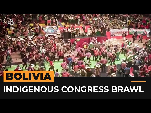 Chairs and punches thrown at Bolivian Indigenous congress | #AJshorts