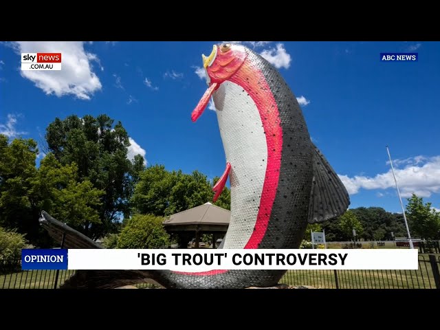 ‘Hideous’: A Big Trout’s makeover in a NSW town leaves locals horrified