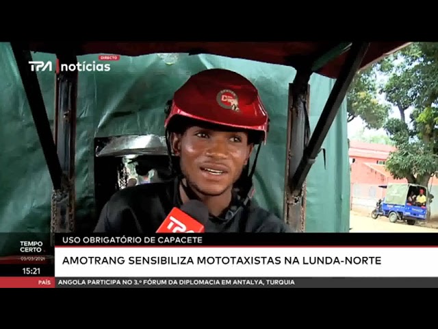 Uso obrigatório de capacete:  AMOTRANG sensibiliza mototaxistas na Lunda-Norte