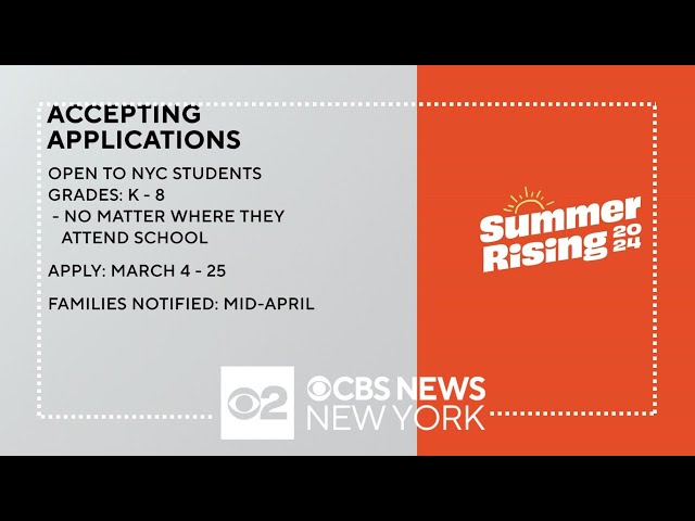 Applications open for NYC's Summer Rising program