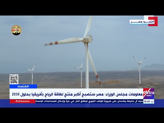 ⁣معلومات مجلس الوزراء: مصر ستصبح أكبر منتج لطاقة الرياح بأفريقيا بحلول 20230