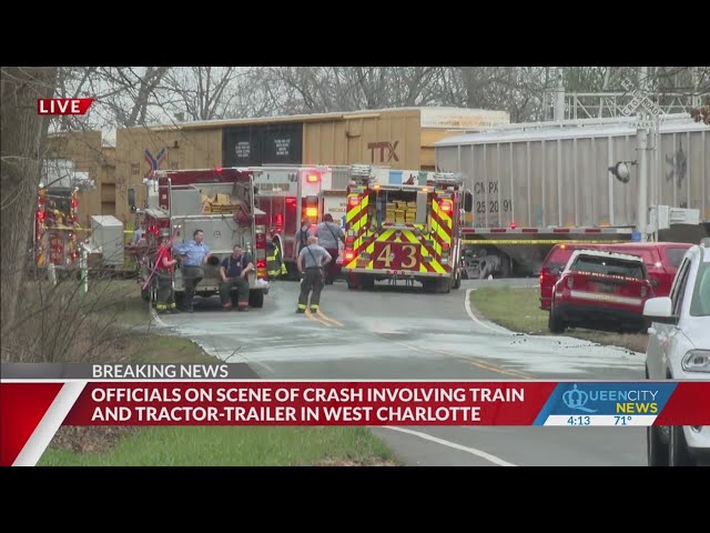 Tractor-trailer collides with train near Charlotte airport