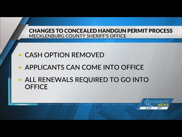 Changes to concealed handgun permit process in Mecklenburg County