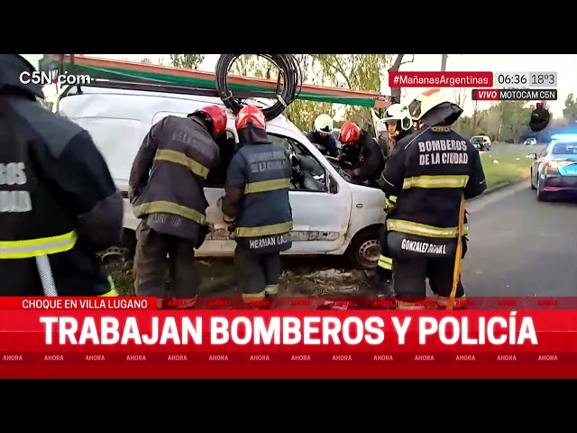 INCIDENTE VIAL en VILLA LUGANO: UN VEHÍCULO IMPACTÓ contra un ÁRBOL