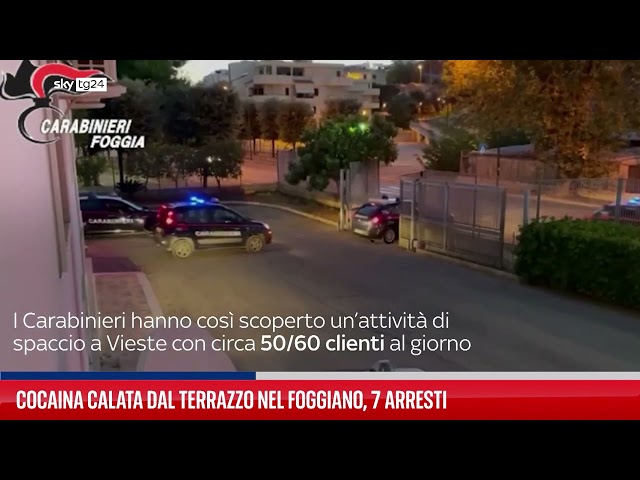 Cocaina calata dai terrazzi, sette arresti nel Foggiano