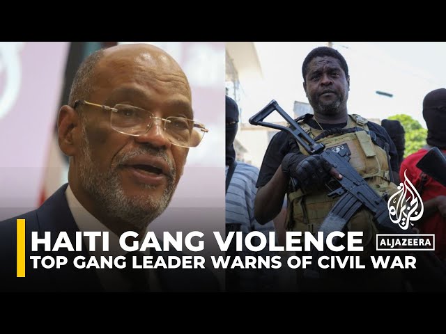 Haiti PM lands in Puerto Rico as top gang leader warns of 'civil war'