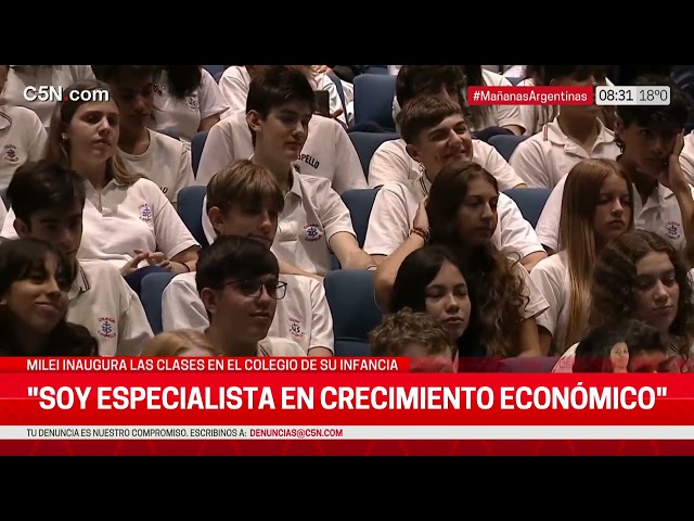 JAVIER MILEI en la ESCUELA de su INFANCIA: EL PRESIDENTE DIÓ un DISCURSO en el INICIO de las CLASES