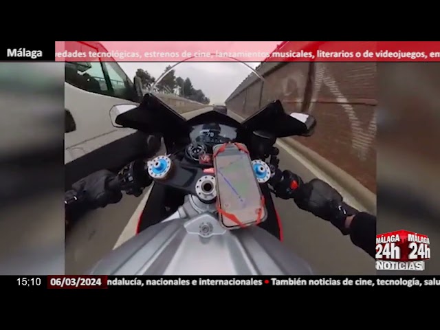 ⁣Noticia - Detenido un motorista que se grabó a 300 km/h en una autovía de Madrid