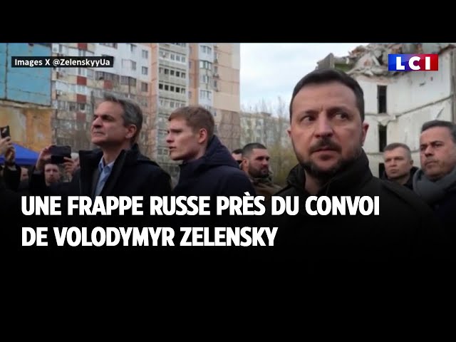 ⁣Une frappe russe près du convoi de Zelensky