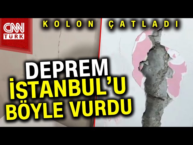 Çanakkale'deki Deprem İstanbul'da Böyle Hissedildi! Evin Kolonu Çatladı... #Haber