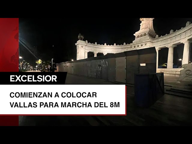 Comienzan a colocar vallas para marcha del 8M en CDMX