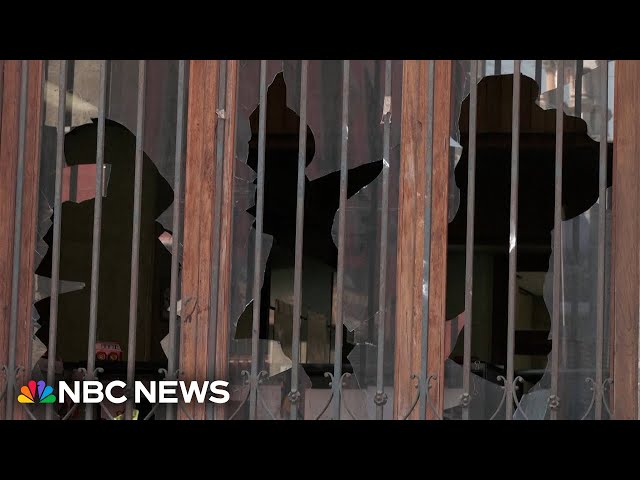 Protesting students damage Mexico City's National Palace with truck