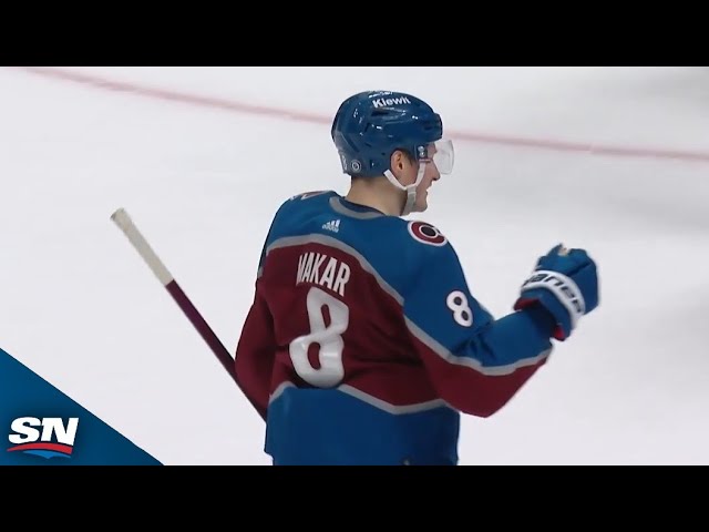 ⁣Avalanche's Cale Makar Busts Game Open With First Career Hat Trick vs. Red Wings