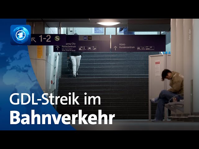 ⁣Streik der Lokführergewerkschaft GDL legt weite Teile des Bahnverkehrs lahm