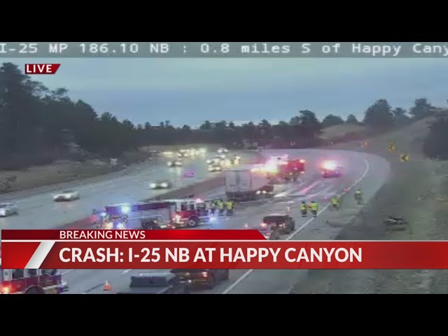 Hazmat situation causing delays on I-25 at Happy Canyon