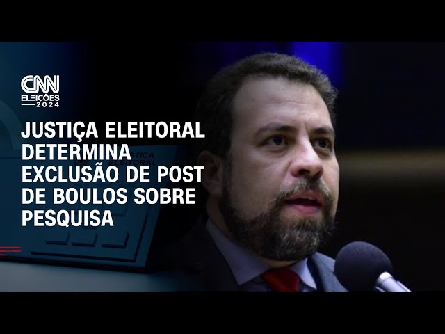 Justiça eleitoral determina exclusão de post de Boulos sobre pesquisa | LIVE CNN