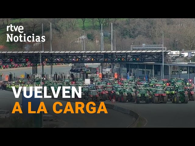 PROTESTAS CAMPO: Los AGRICULTORES bloquean la FRONTERA con FRANCIA en IRÚN | RTVE Noticias