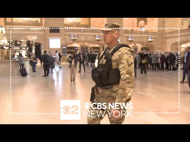 National Guard seen at NYC subway stations to help with bag checks