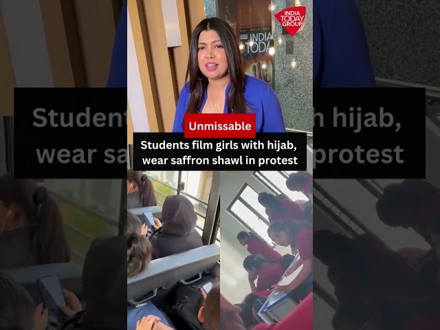 Hijab Controversy Re-erupts: Students In Saffron Shawl Protests Against Students Wearing Hijab