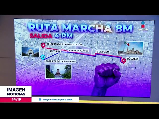 ¿Cuál será la ruta de la marcha del 8M en la CDMX?