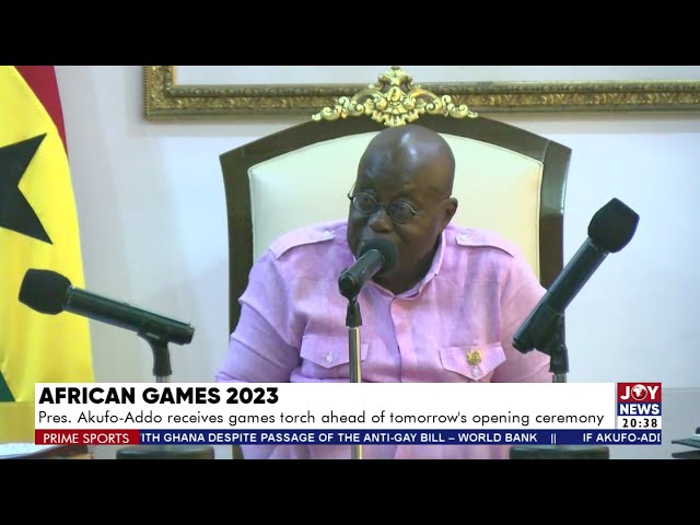 African Games 2023: Pres. Akufo Addo receives the game torch ahead of tomorrow's opening ceremo