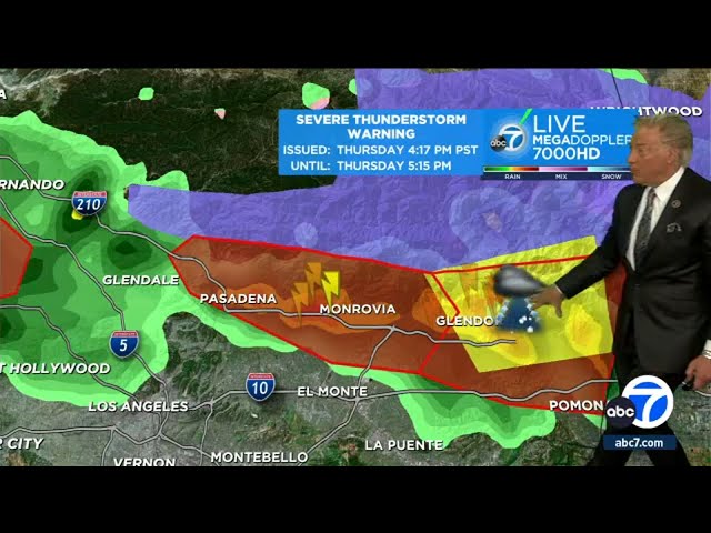 Dallas Raines breaks down sudden lightning, heavy rain, hail hitting LA County